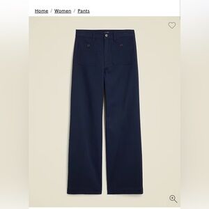Navy Wide-Leg Pants